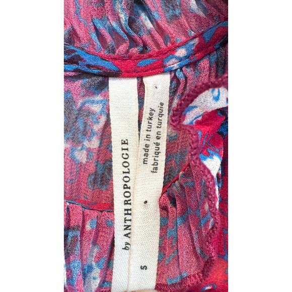 Anthropologie Frieda Pink Accordion Pleated Ruffle Top – Size Small - Picture 5 of 9